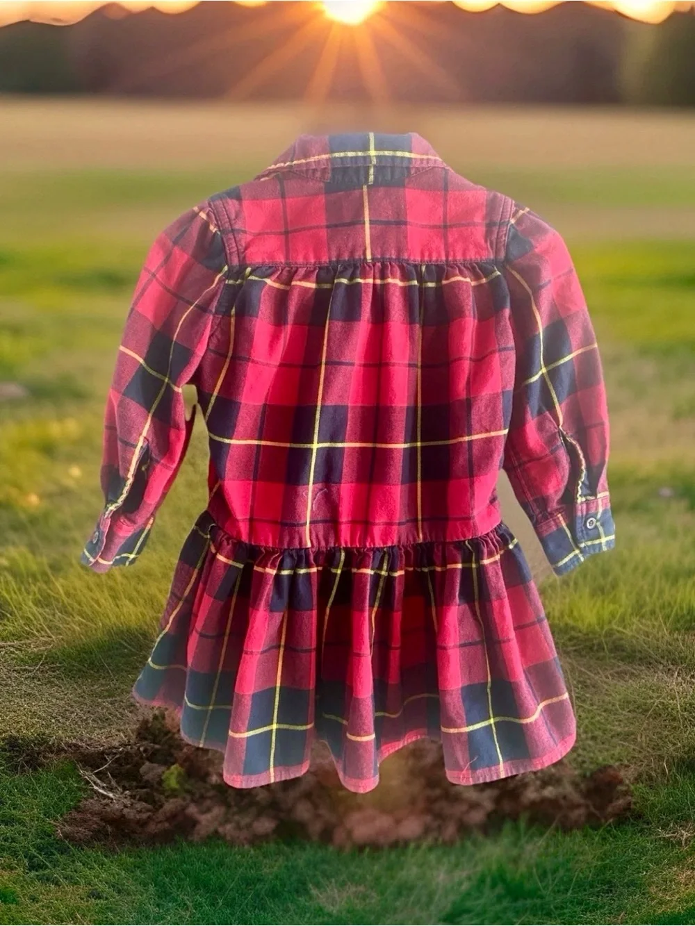Ralph Lauren Navy, Yellow and Black Plaid Shirt